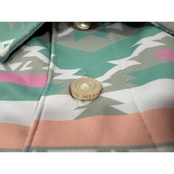 Chubbies Mens Polo Shirt Medium En Fuegos Performance Southwest Geometric Golf - Picture 10 of 12